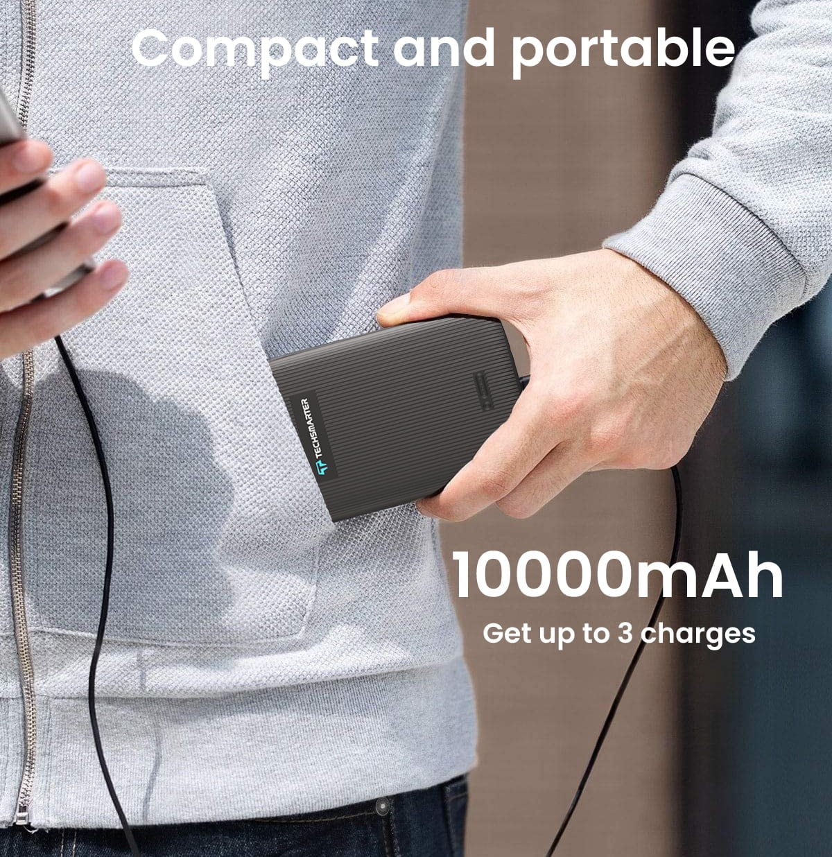 10,000mAh Magnetic Wireless Power Bank with 18W USB-C PD, Compatible with iPhone 14, 13, and 12