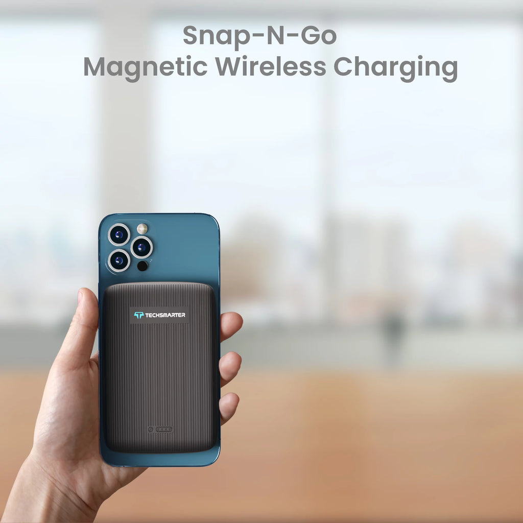 10,000mAh Magnetic Wireless Power Bank with 18W USB-C PD, Compatible with iPhone 14, 13, and 12