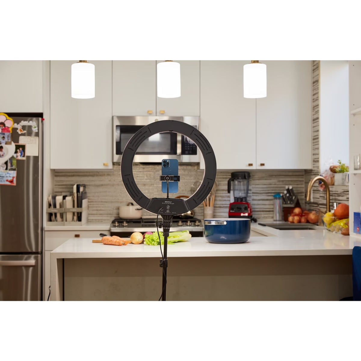 18-Inch RGB LED Ring Light with Tripod, Phone Holder, USB Charging Ports, and Wireless Remote Control
