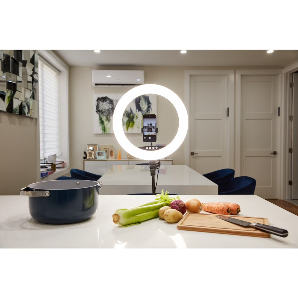 18-Inch RGB LED Ring Light with Tripod, Phone Holder, USB Charging Ports, and Wireless Remote Control