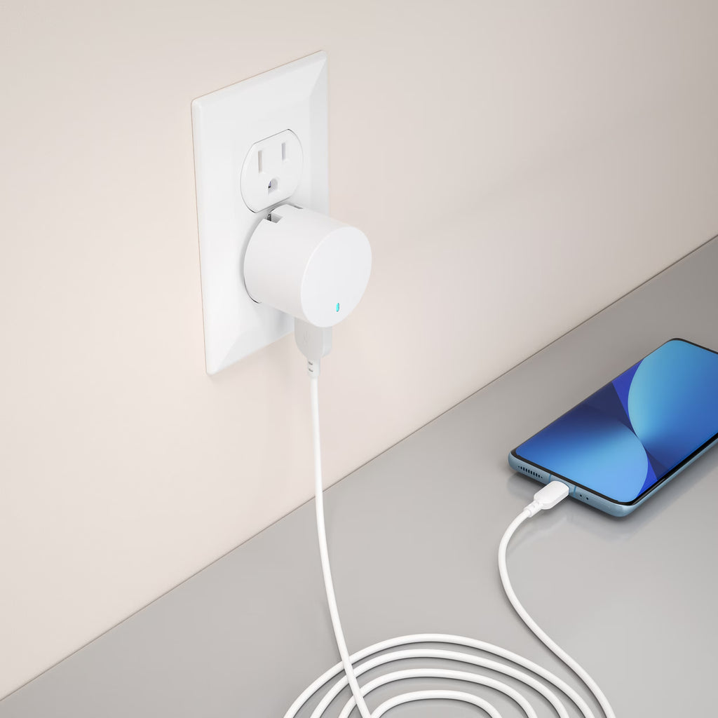 . Wall Charging Kit with 3ft Micro-USB to USB Cable, White, LED Power Indicator, Compact Travel-Friendly Design, Compatible with All Micro-USB Devices