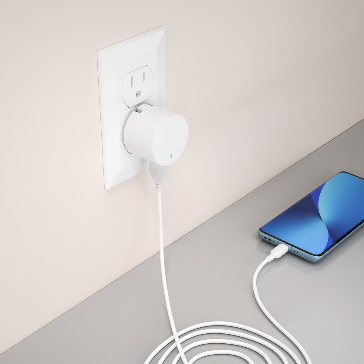 . Wall Charging Kit with 3ft Micro-USB to USB Cable, White, LED Power Indicator, Compact Travel-Friendly Design, Compatible with All Micro-USB Devices