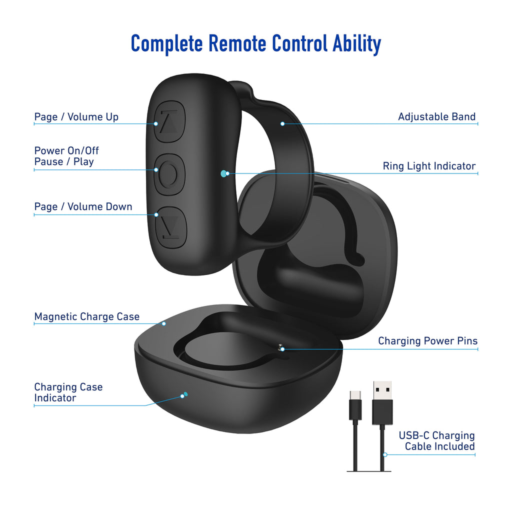 Bluetooth Smart Remote Ring for TikTok Scrolling