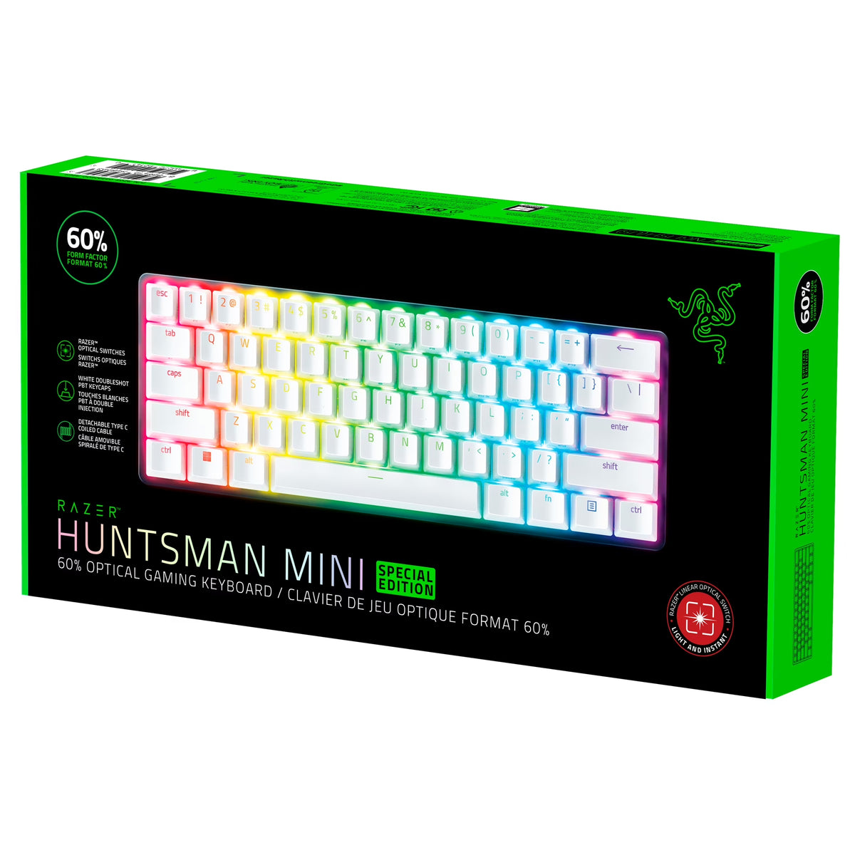 Huntsman Mini Special Edition 60% Linear Optical Gaming Keyboard - Black/White