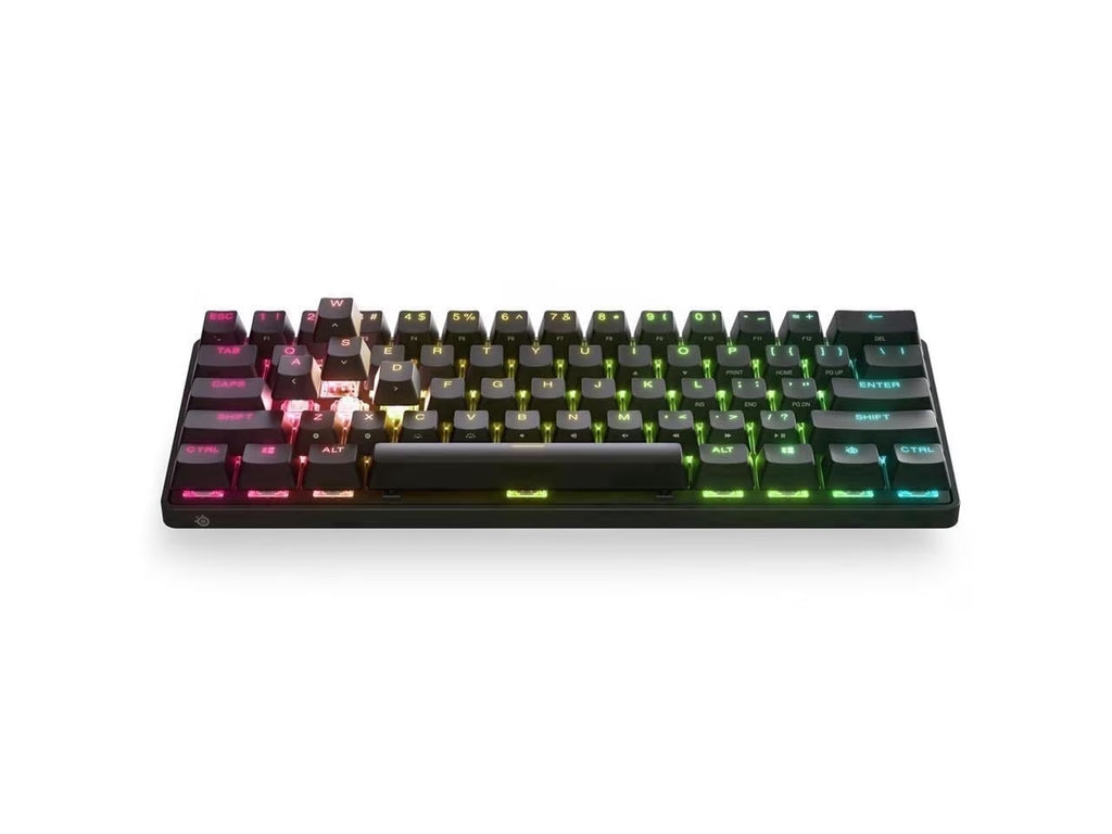 Apex Pro Mini Wireless Mechanical Gaming Keyboard - Adjustable Actuation - Compact 60% Design - RGB Lighting - PBT Keycaps - Bluetooth 5.0 / 2.4GHz Connectivity - USB-C