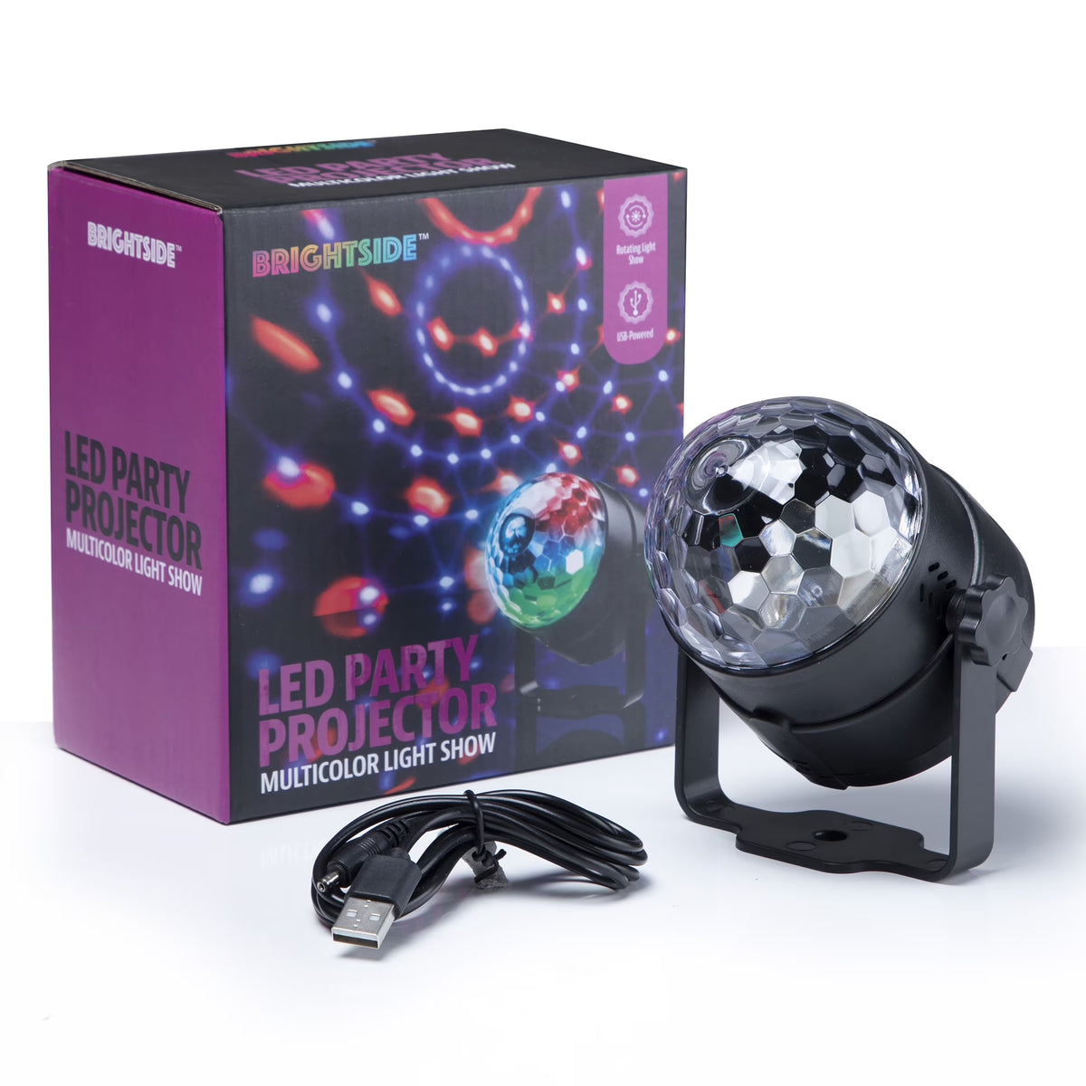 Multicolor LED Disco Projector with Rotating Light Show, USB Powered