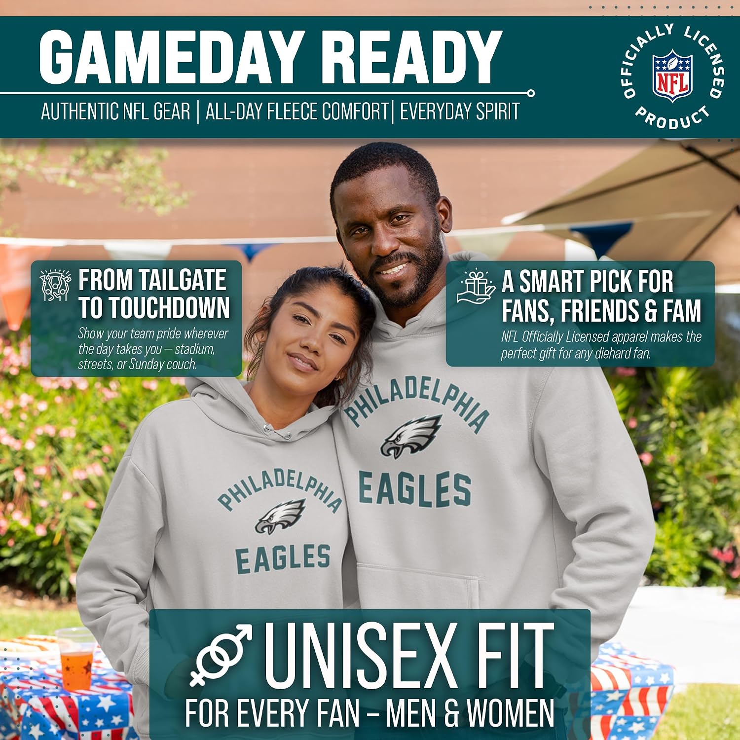 Unleash Your Team Spirit with the NFL Gameday Hoodie - Officially Licensed Cotton Blend Fleece for Men and Women
