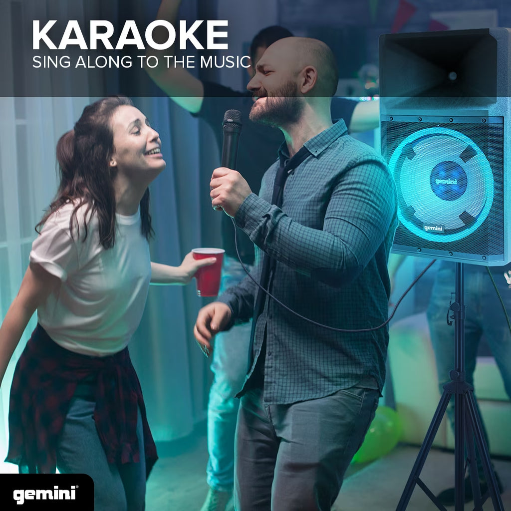 Gemini GSP-L2200PK 15-Inch Bluetooth Party Speaker with Dynamic LED Lighting
