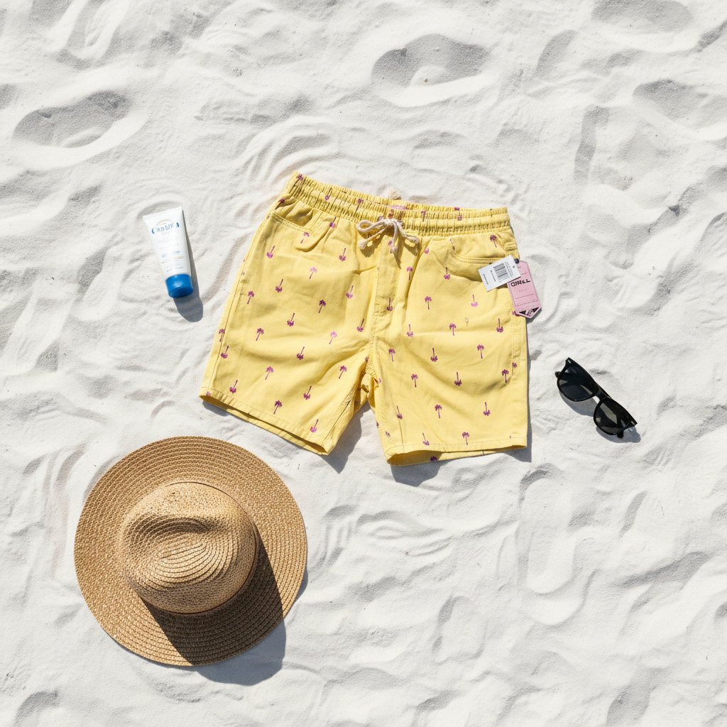 Beach flat lay