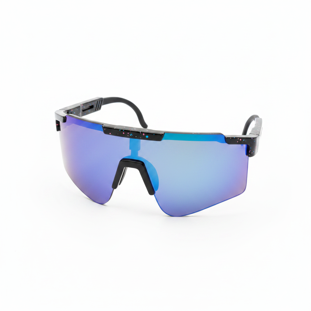 Black Sport Sunglasses — White Background