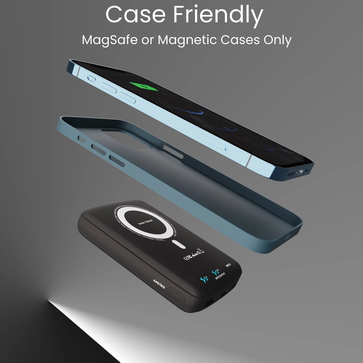 10,000mAh Magnetic Wireless Power Bank with 18W USB-C PD, Compatible with iPhone 14, 13, and 12