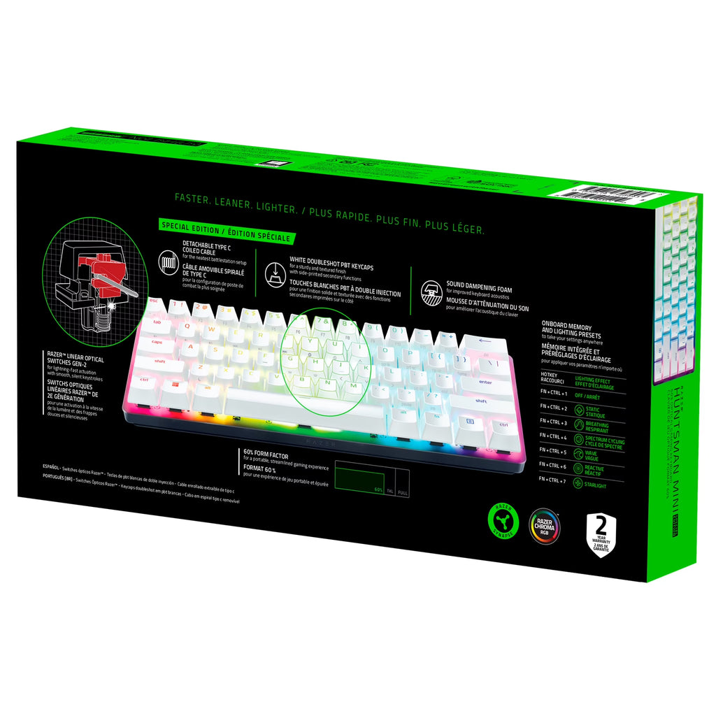 Huntsman Mini Special Edition 60% Linear Optical Gaming Keyboard - Black/White