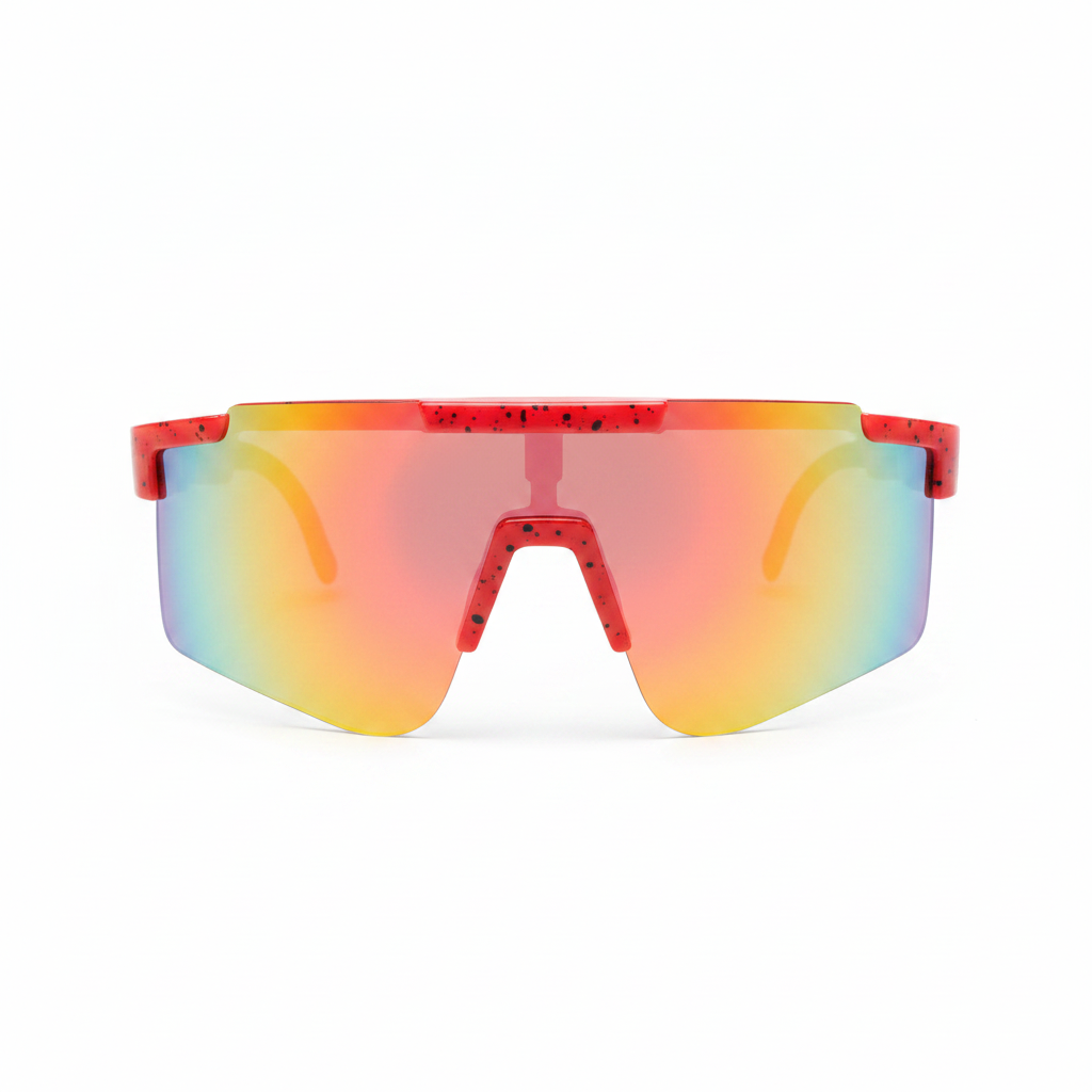 Red Rainbow Sport Sunglasses — White Background