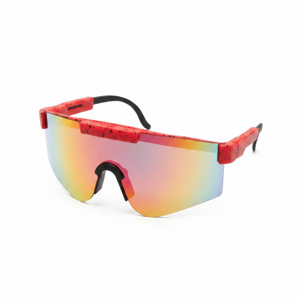 Red Sport Sunglasses — White Background