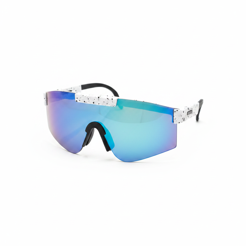 White Sport Sunglasses — White Background